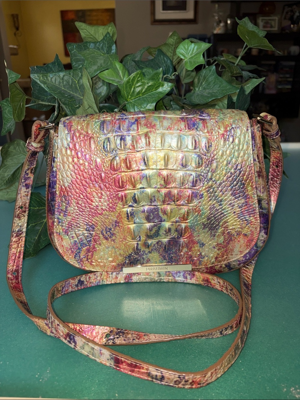 Brahmin small Nadine cross body in vibrant shapeshifter color way. Like new!